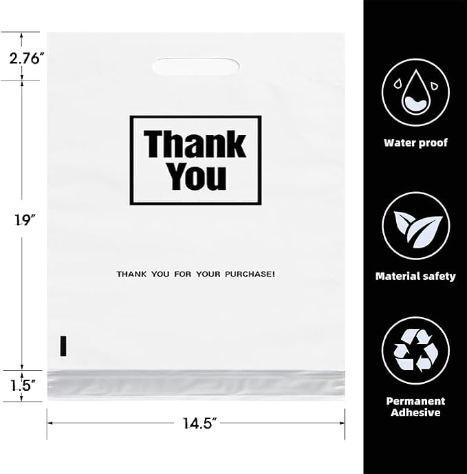 POLYSELLS Thank You Poly Mailers 14.5x19 inches 50 Pcs Waterproof Self-Sealing - Image 2