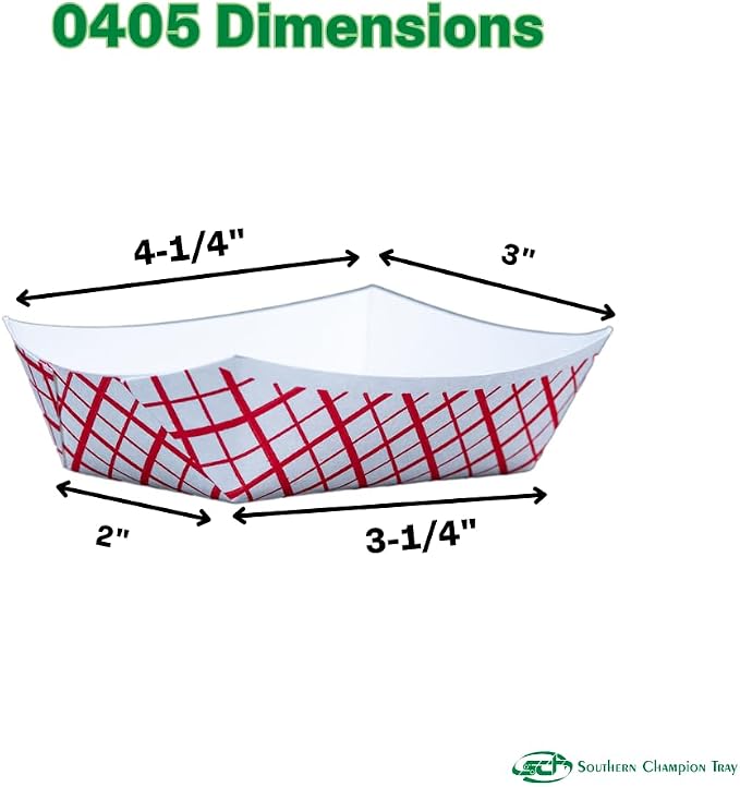 Southern Champion Tray 0405 #40 Southland Paperboard Red Check Food Tray - Image 7