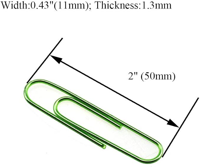 HAHIYO Paper Clips Large 2 inches Length Green Paperclips Vinyl Coated Prevent - Image 2
