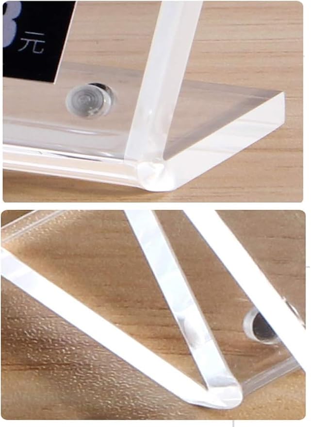 2 Pack Acrylic Label Holder Price Tag Displays Sign Holder Horizontal Slanted - Image 7