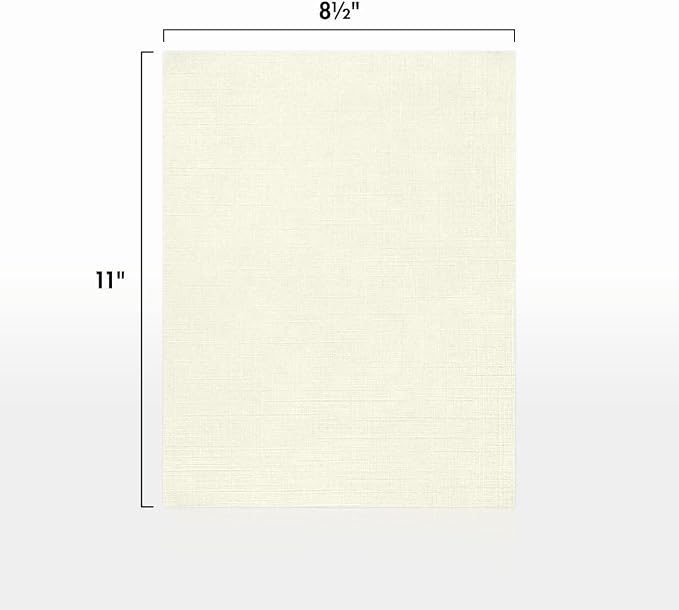LUXPaper 8.5" x 11" Classic Linen Paper | Letter Size | Natural White | 70lb. - Image 2