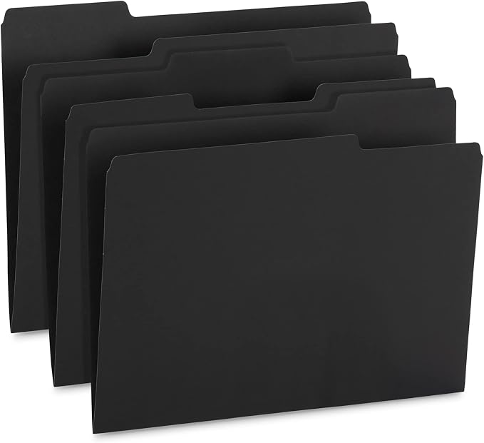 100 Blue Summit Supplies Black File Folders - Image 6