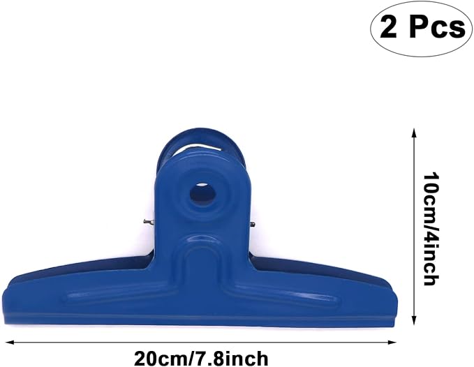 GUKBIAY Extra Large Bull Clips 2 Pack 20 cm Blue Stainless Steel Clips Jumbo - Image 2