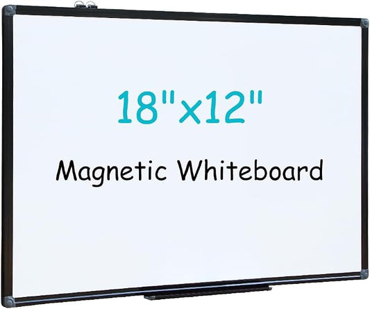 XIWODE 12x18 Inch Magnetic Dry Erase Whiteboard，Black Aluminum Frame by XIWODE