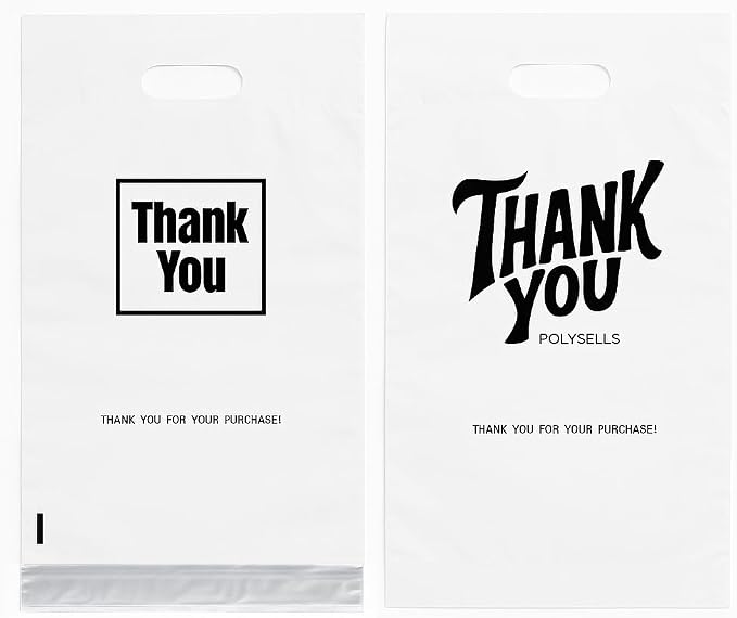 POLYSELLS Thank You Poly Mailers 12x15.5 inches 100 Pcs Waterproof Self-Sealing by POLYSELLS
