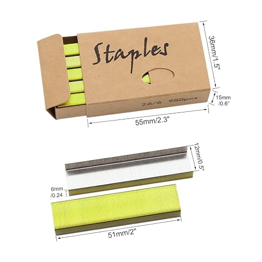 Colored 26/6 Standard Staple Set 12mm Width 1000/Box 6 Boxes/Pack 6000 Count - Image 3