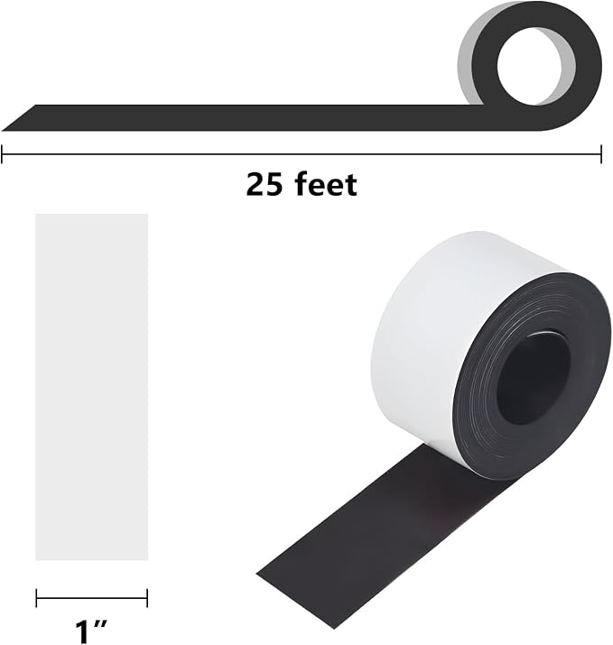Reusable Dry Erase Magnetic Labels Roll 1" x 25 Feet White, Dry Erase Magnetic - Image 3