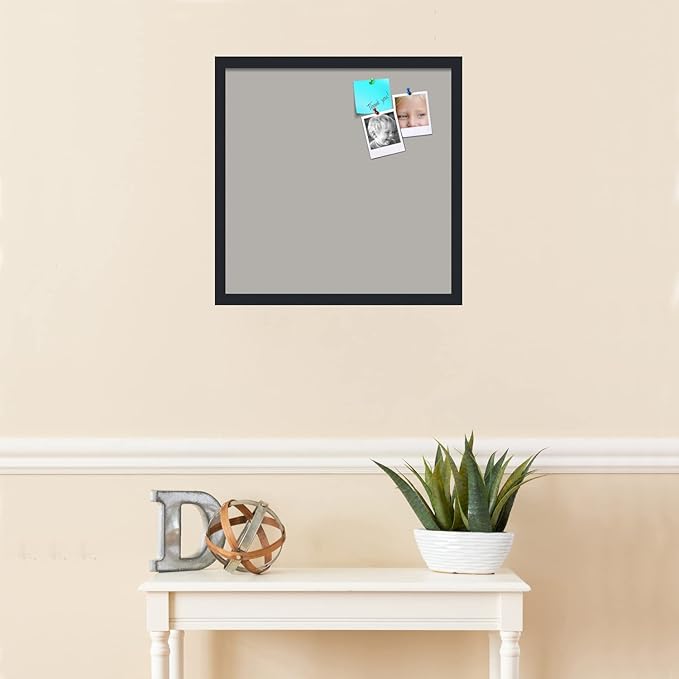 PinPix 20x20 Inch Cork Bulletin Board. This Decorative Framed Pin Board Comes with Dark Stone Design and a Satin Black Frame. Ideal for Home Office Decor or Message Board (PinPix-1808)-DeskLoop Office