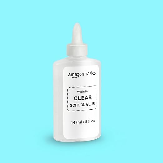 Amazon Basics Washable Liquid School Glue, 5 fl.oz Bottle, 147ml,1-Pack, Clear-DeskLoop Office