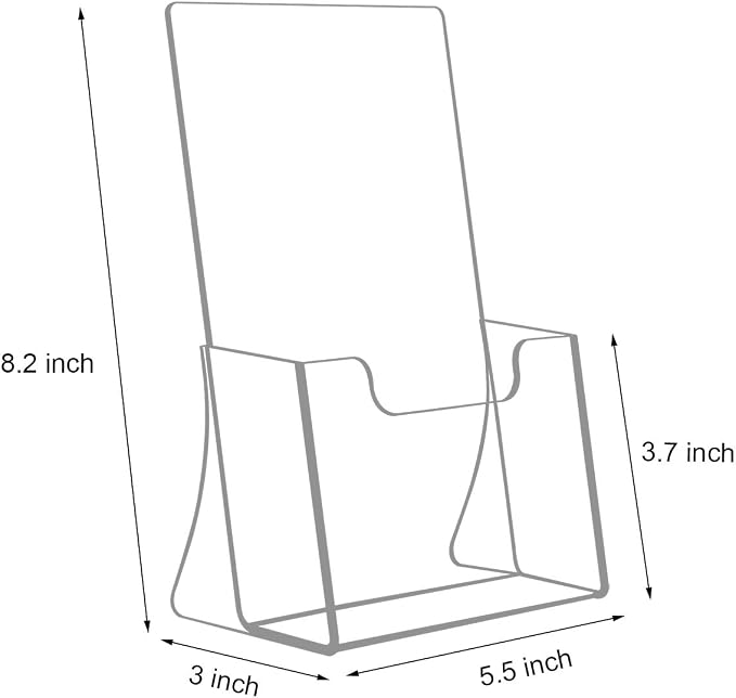 NIUBEE 6 Pack 8.5'' x 5.5'' Acrylic Bi-fold Brochure Holder - Image 2
