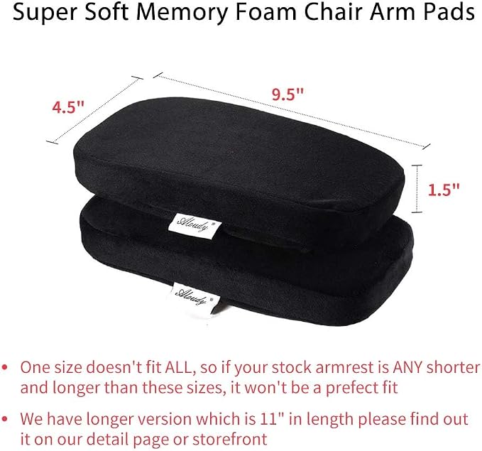 Aloudy Ergonomic Memory Foam Office Chair Armrest Pads, Comfy Gaming Chair Arm - Image 2