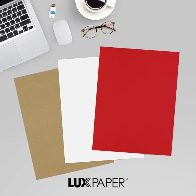 LUXPaper 8.5" x 11" Paper | Letter Size | Ruby Red | 80lb. Text | 50 Qty - Image 4