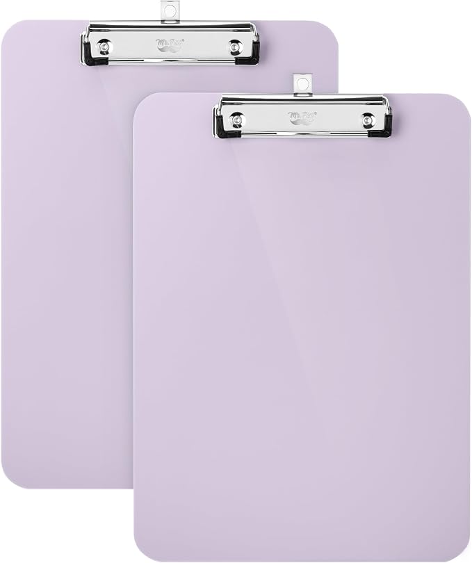 Mr. Pen- Plastic Clipboard, 12.5" x 9", 2 Pack | Muted Purple Clipboard Plastic by MrPen