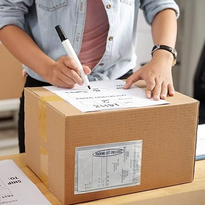1000 PCS Packing List Envelopes 6.7"x10" Clear Packing Slip Pouches Fit 6.5x10 - Image 6