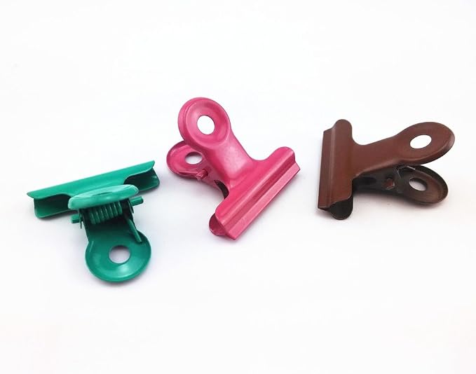 yueton 20pcs Mixed Color Metal Bulldog Clips, Utility Paper Clips, Hinge Clips - Image 4