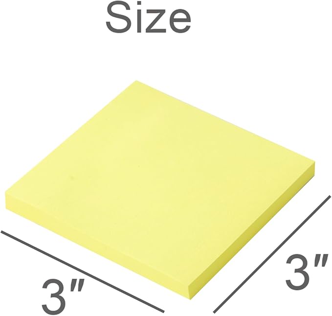 Sticky Notes 3x3 in Yellow, Strong Adhesive, Clean Removal, Recyclable - Image 3