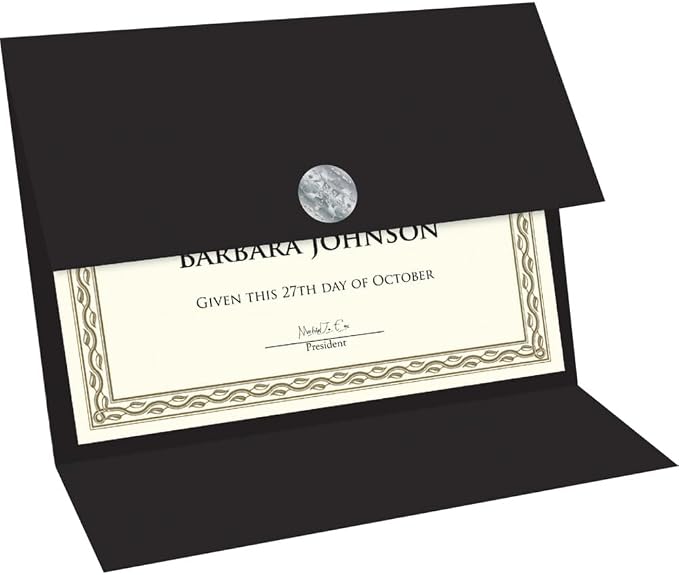 Geographics Tri Fold Black Certificate Holder, Linen Texture, 9.25" x 12.5" by Geographics