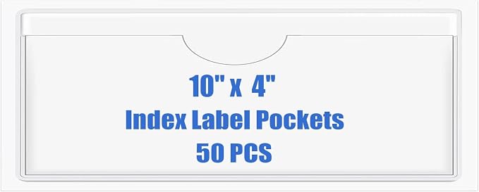 Origin-Joy 50 PCS Self-Adhesive Index Label Pockets by Origin-Joy