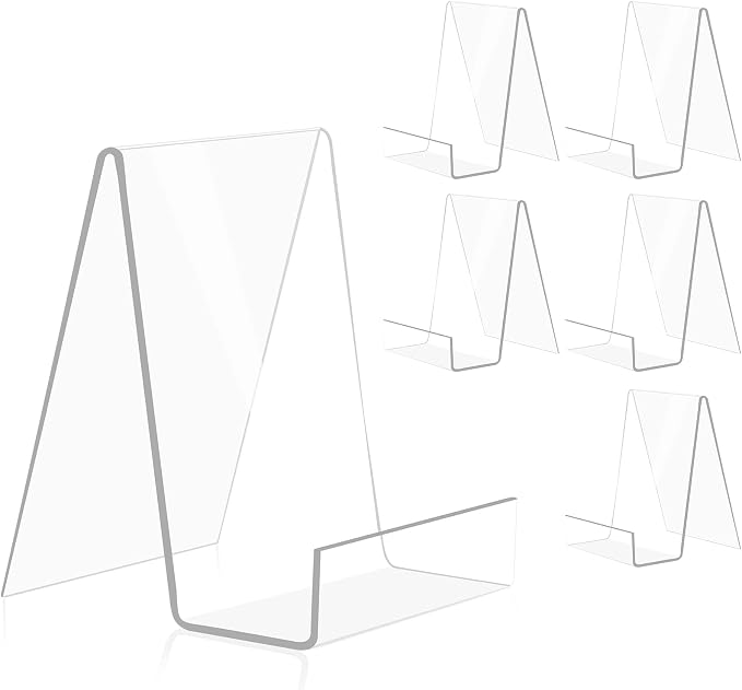 trophable 6 Pack Acrylic Book Stand Thickened Clear Book | Display Easel Holder by trophable