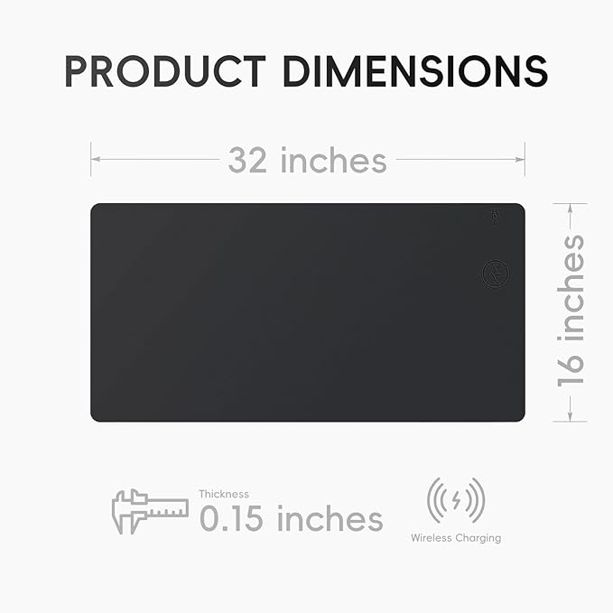 Mouse Pad with Wireless Charging, PU Leather Fast Charging Gaming Mouse Pad - Image 7