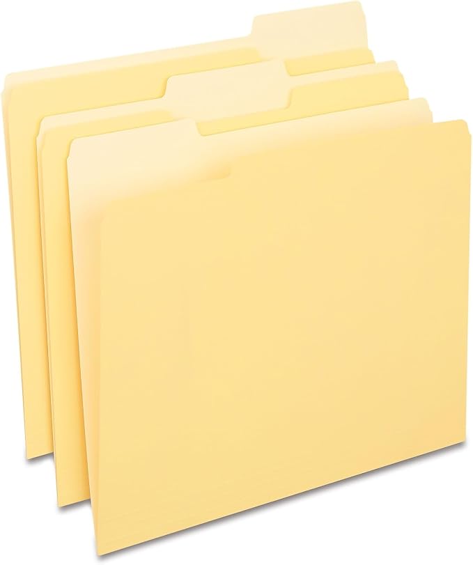 Staples File Folders, Letter Size, 1/3‑Cut Tabs, Durable Paper Stock by Staples
