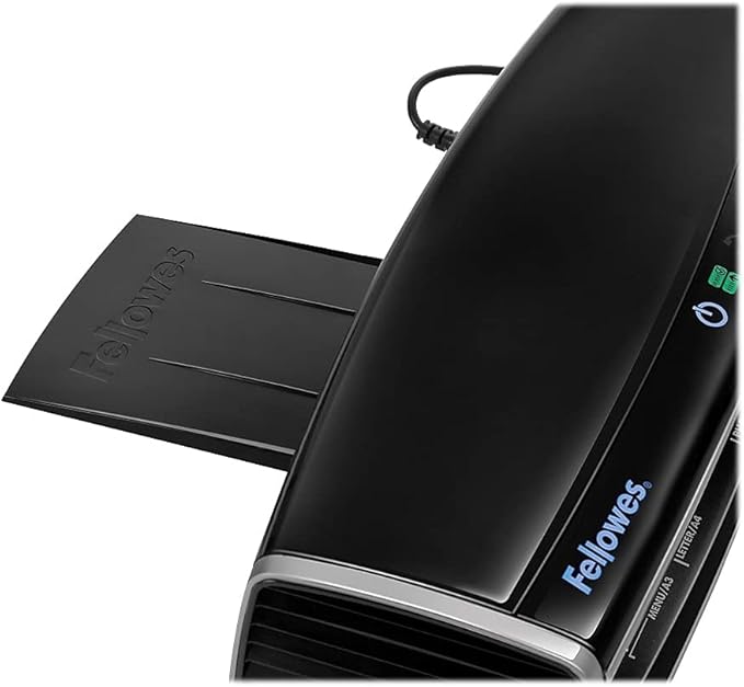 Fellowes Laminator Venus 2 125, Rapid 30-60 Second Warm-up Laminating Machine, with Laminating Pouches Kit (5734801), Black, Silver, 5.1" x 21.3" x 8.2"-DeskLoop Office