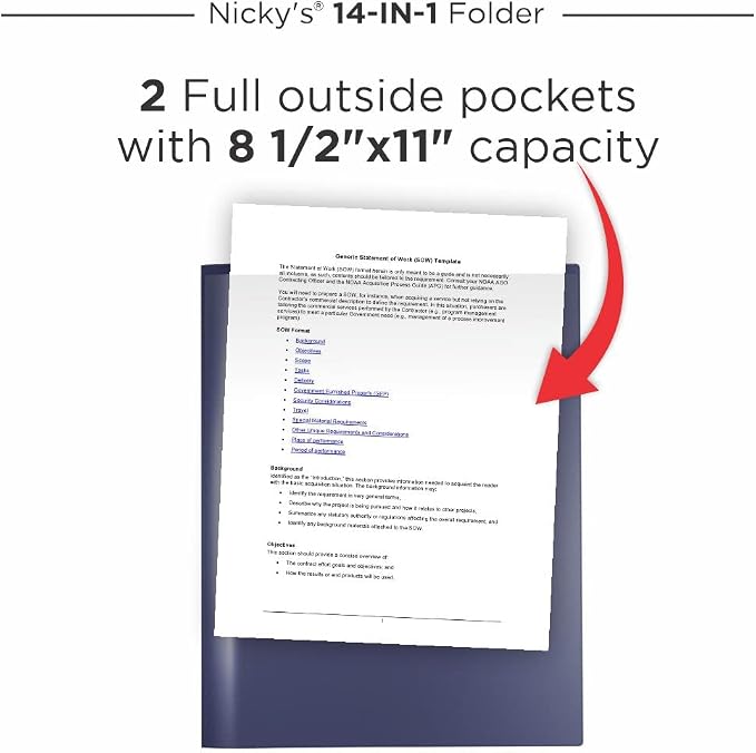Nicky's® Multi Pocket Organizer, 10 or 14 Page Folder, Waterproof, Patented - Image 3