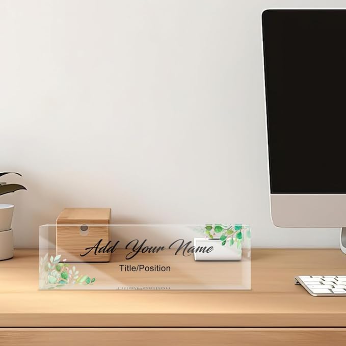 Custom Name Plate for Desk Personalized Acrylic Blocks Customizable Logo Name - Image 5