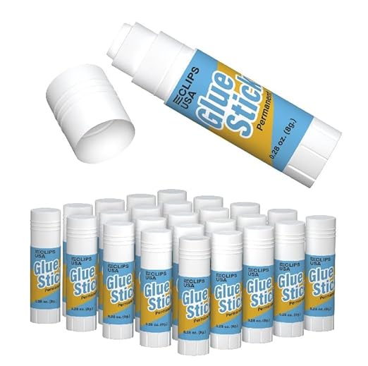 Glue Sticks Bulk (25 Pack), Glue Sticks for Kids Or Adults, Washable Glue Sticks, Glue Sticks Bulk Classroom, Craft Glue, School Supplies, .28 oz, 8 Grams (25 Pack)-DeskLoop Office