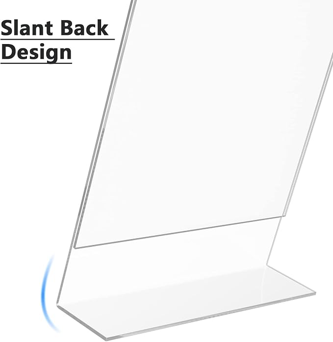 MaxGear Acrylic Sign Holder, 8.5 x 11 Slant Back Display, 36 Pack | Clear - Image 5