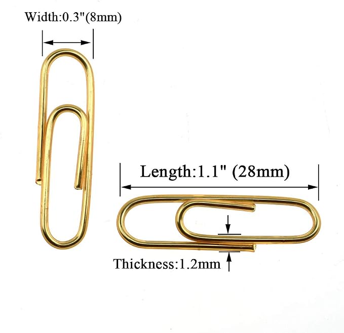 HAHIYO Paper Clips 1.1 inches Length Gold Paperclips Bright Colors Vinyl Coated - Image 2