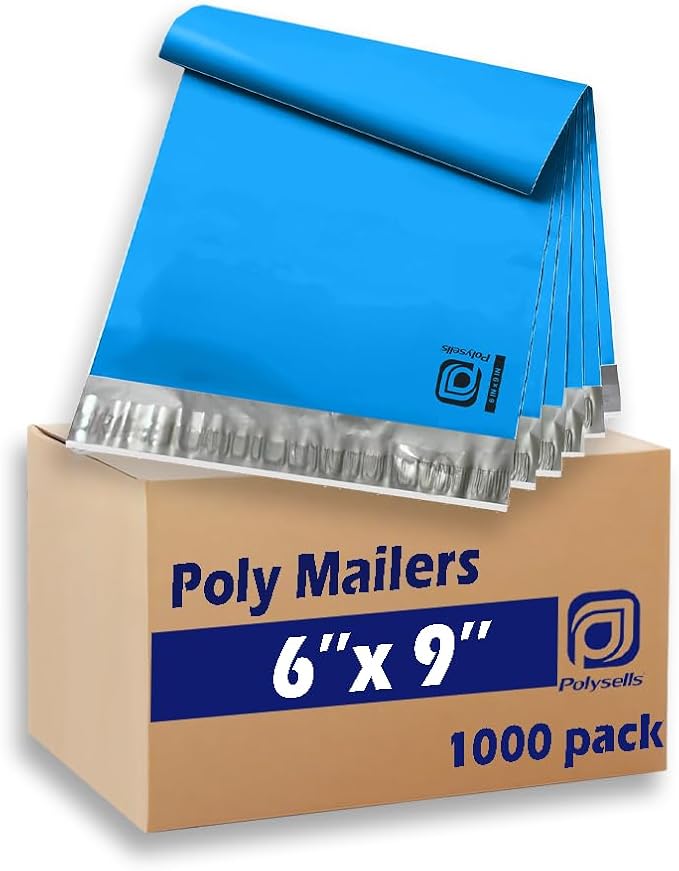 POLYSELLS 1000 pcs 6x9 Inches Blue Poly Mailers Shipping Envelopes, Strong by POLYSELLS