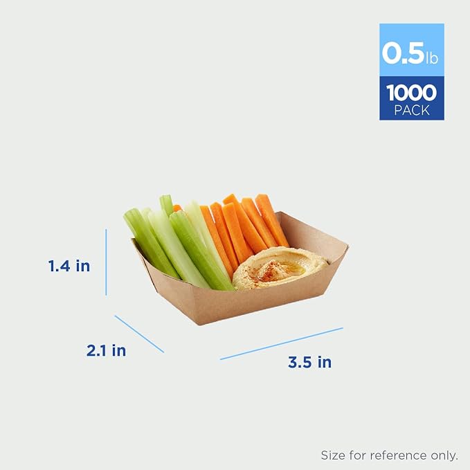 Karat FP-FT050K Kraft Paper Food Serving Tray, 0.5 lb Capacity, - Image 2