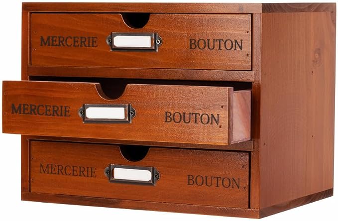 Wooden Storage Box Rustic Desktop Organizer by PACKGILO