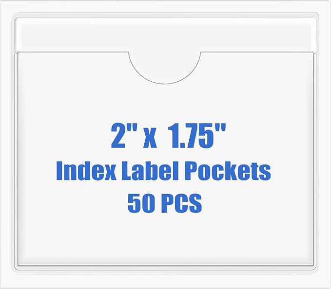 Origin-Joy 50 PCS Self-Adhesive Index Label Pockets by Origin-Joy