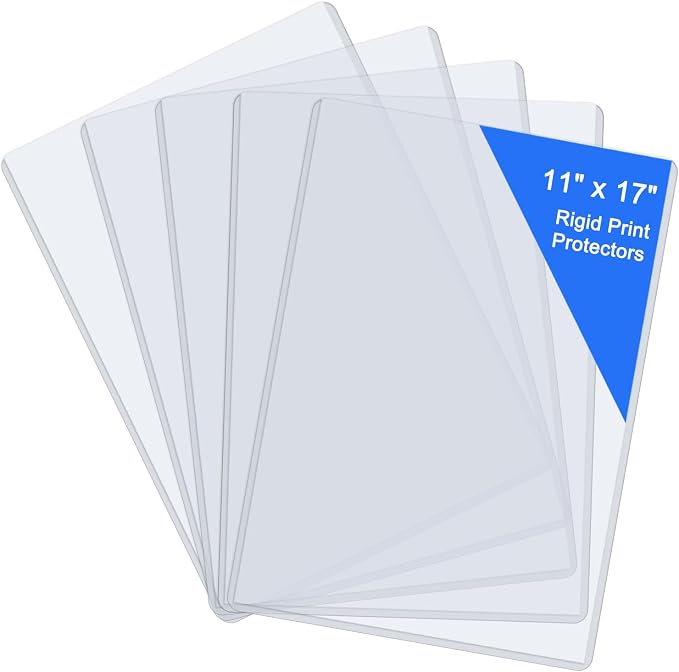 11" x 17" Hard Plastic Sheet Protectors, Menu Rigid Print Protectors, Paper by FMOACEN