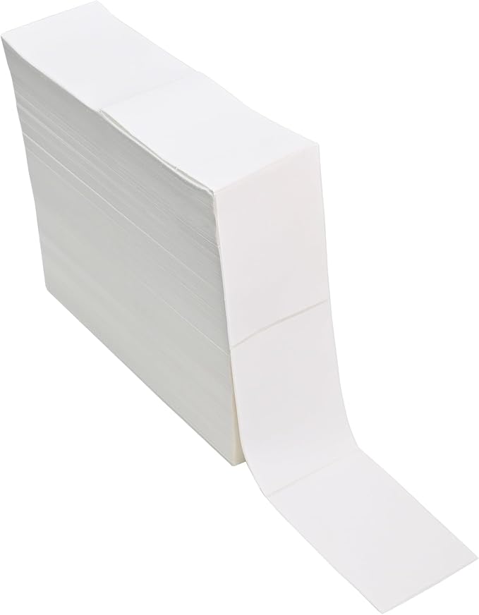 L LIKED 5000 Fanfold 4 x 6 Thermal Labels, with Perforated Line Shipping Labels, Compatible with Zebra & Rollo Printer, White, Commercial Grade-DeskLoop Office