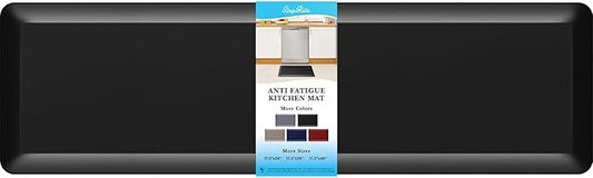 4/5 Inch Thick Kitchen Mat Anti Fatigue Mat Kitchen Rugs Kitchen Decor Non-Slip, Stain Resistant, Waterproof Kitchen Mats Desk Mat for Kitchen, Office, Workshop, Black, 17'' x 60''-DeskLoop Office