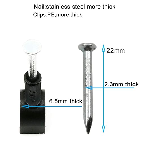 HS 7mm Ethernet Cat6 Cable Clips Clamps RG6 - Image 2