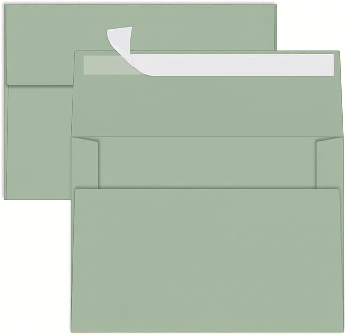 YINUOYOUJIA 50 Packs Sage Green A7 Envelopes, 5x7 Envelopes by YINUOYOUJIA