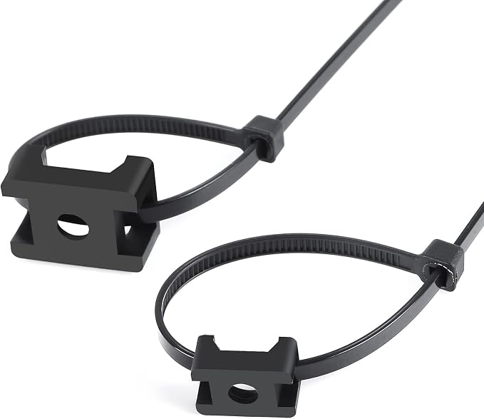 XHF 100 Pcs Cable Zip Tie Saddle Type Mounts Base - Image 3
