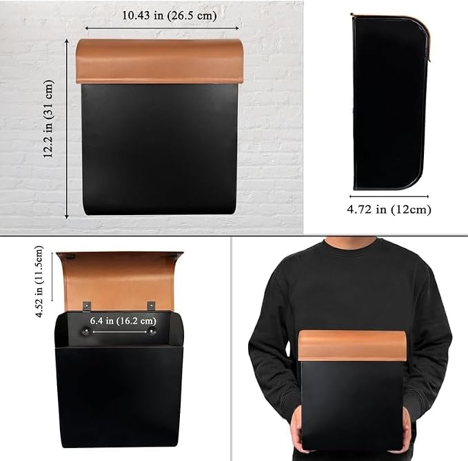 NACH Mailboxes for Outside Wall Mount, 12 x 4.5 x 10 inch, Copper Mail Box Wall - Image 4