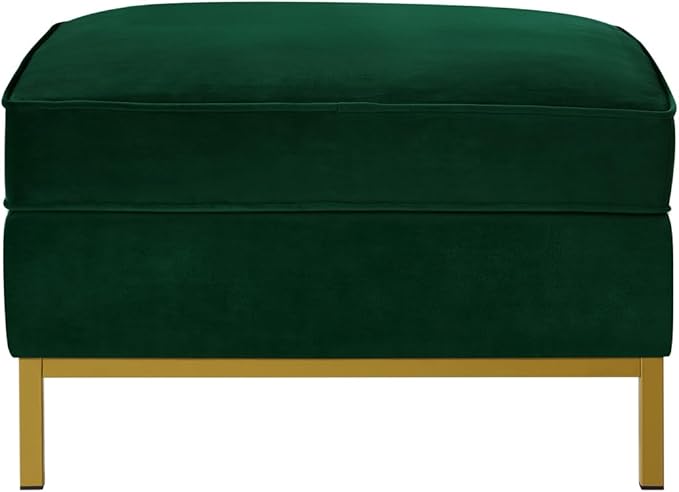 24KF Large Square Couch Ottoman Velvet Ottoman, Upholstered Velvet Padded Cushion Ottoman Table,Large Foot Rest for Couch, Couch Ottoman for Living Room-Jade-DeskLoop Office