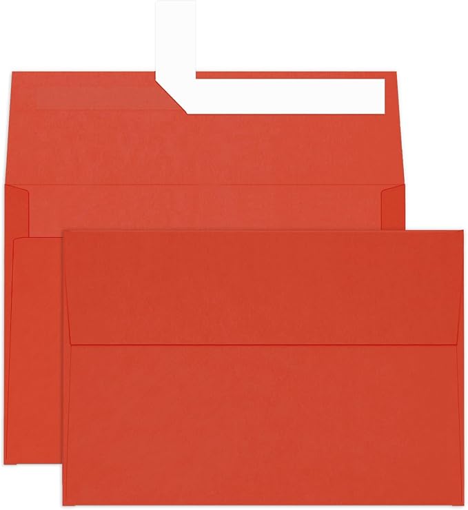 Red A4 Envelopes Self Seal 100 Pack, 120 GSM Printable Goefun 4.25 x 6.25 by Goefun