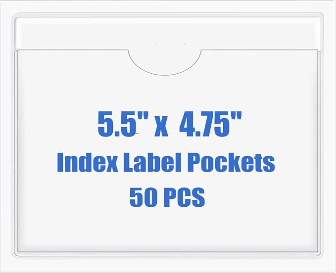 Origin-Joy 50 PCS Self-Adhesive Index Label Pockets by Origin-Joy