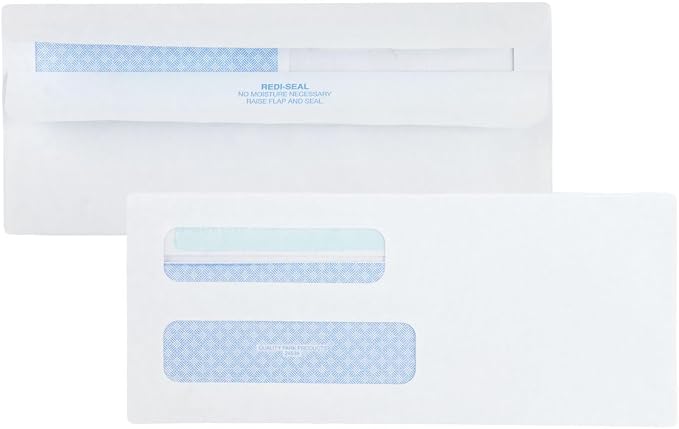 Quality Park #8 5/8 Security Envelopes, Double Window, Self Seal Envelopes - Image 2
