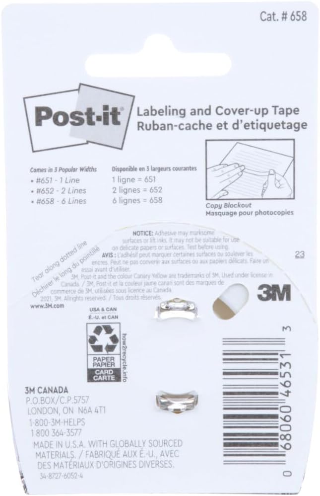Post-it Labeling and Cover-up Tape 658, 1 in x 700 in - - Image 4