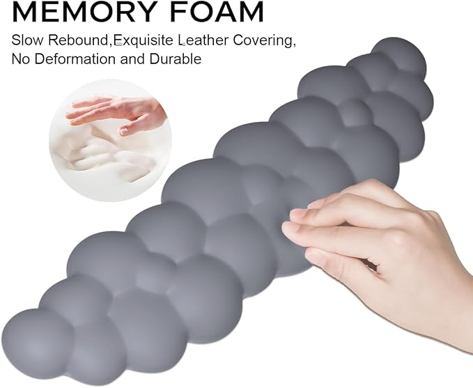 JIKIOU Upgrade Leather Cloud Keyboard Wrist Rest, Cloud Wrist Rest - Image 3