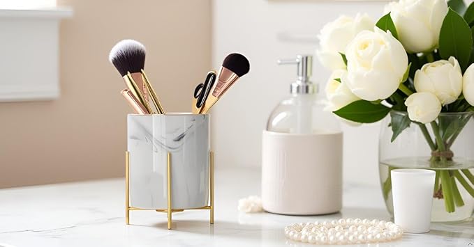 Pen Holder for Desk Cute &Home and Office Decor for Makeup Brush Holder Cup - Image 2