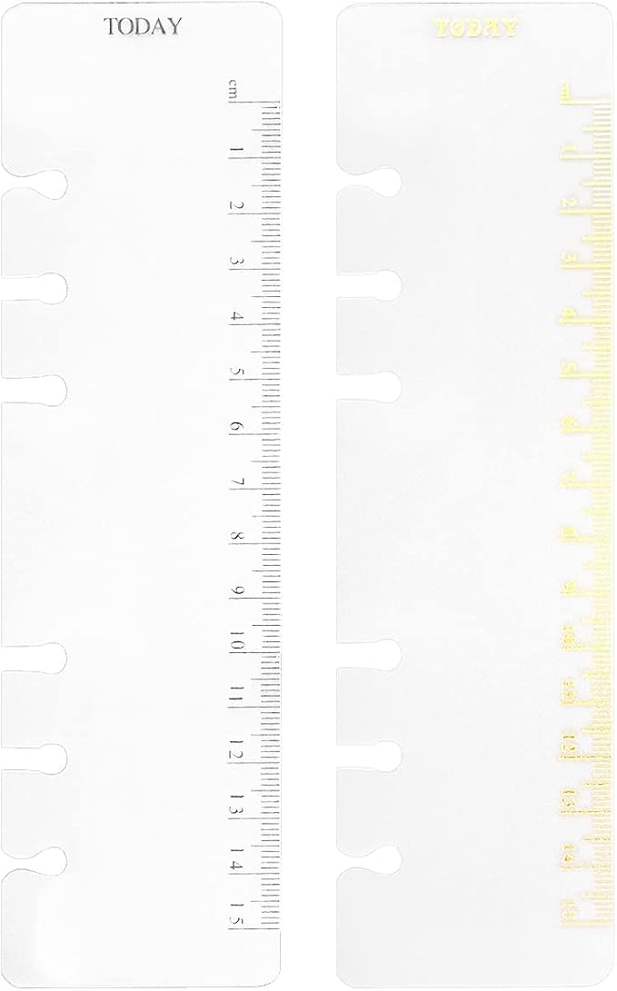2 Pack A6 6 Holes Page Marker Ruler Plastic Binder Divider by Zelten